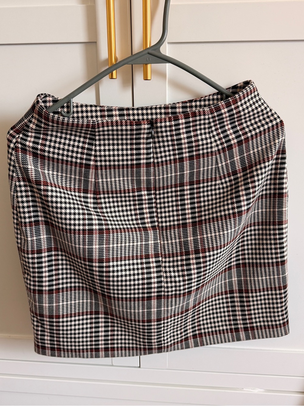 SHEIN Black, White & Red Plaid Mini Skirt